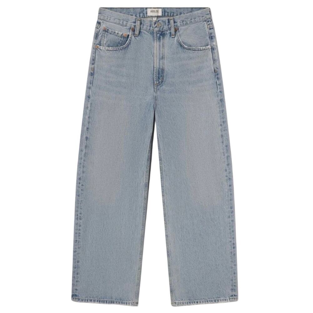 AGOLDE Low Curve Jeans Mid Rise Baggy Light Force Wash Denim Size 27